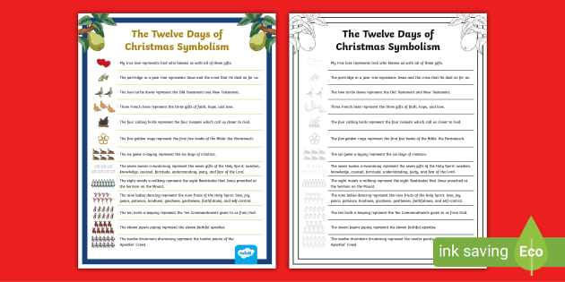 12 days of christmas lyrics printable