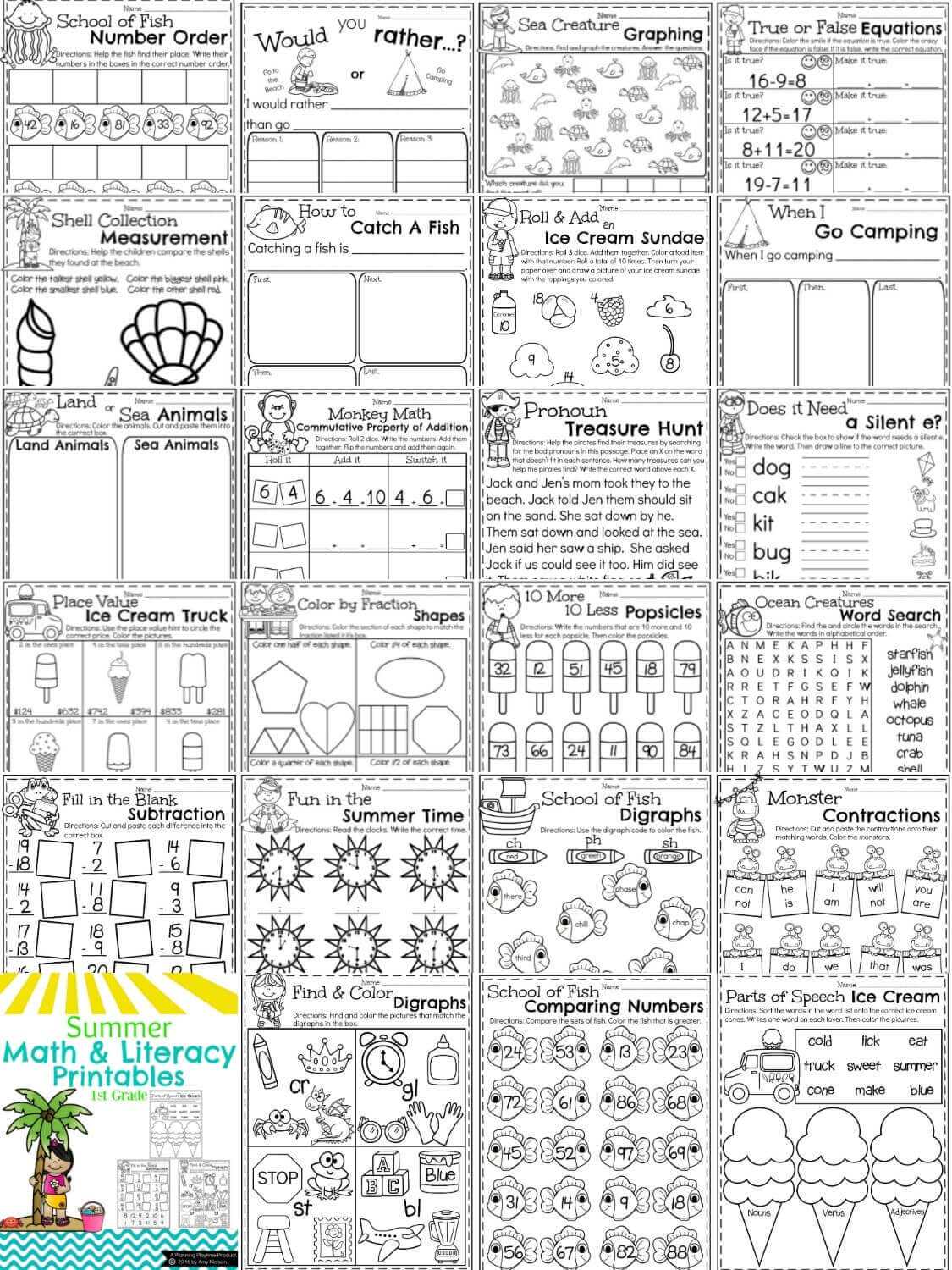 1st grade free printable worksheets