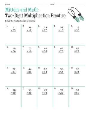 2 digit multiplication printable worksheets