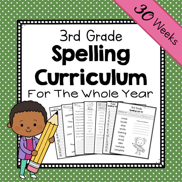 3rd grade spelling words printable