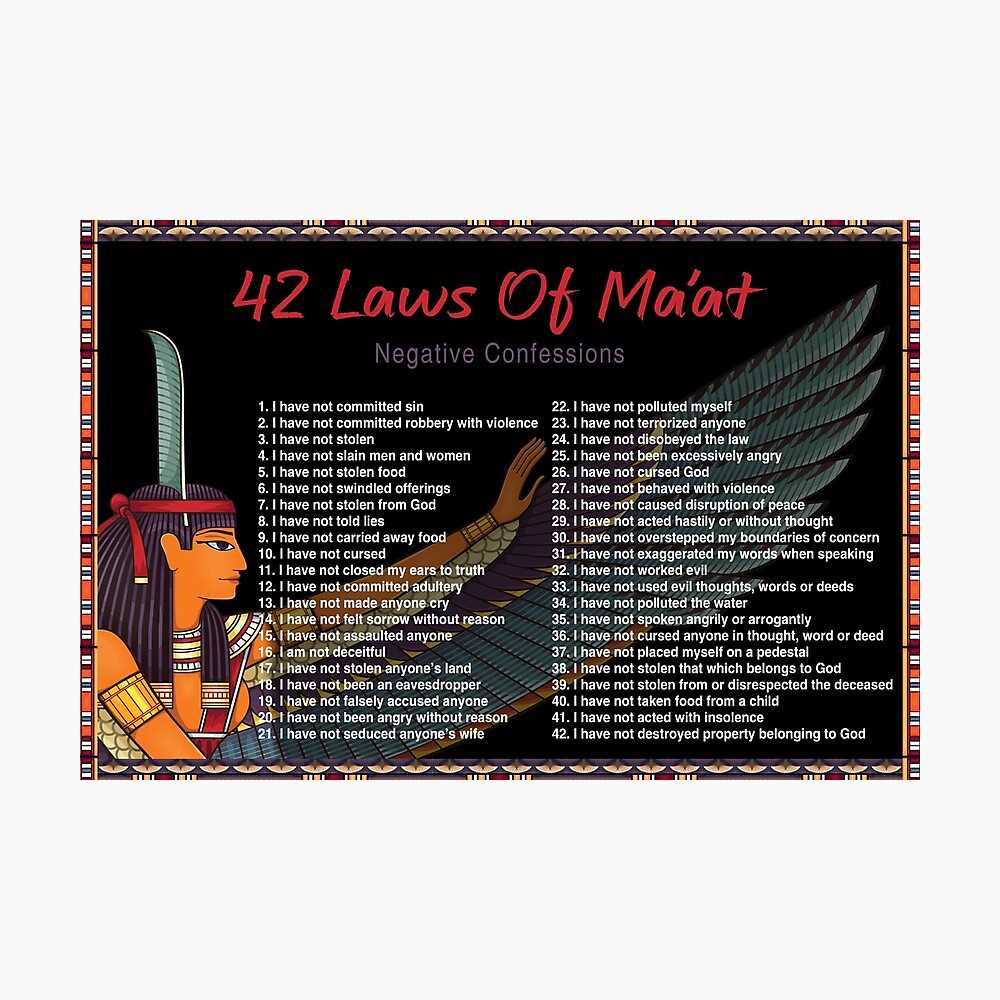 42 laws of maat printable