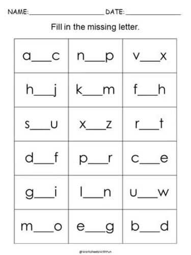 alphabet review printables