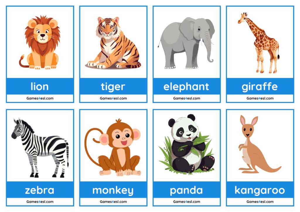 animal flash cards printable