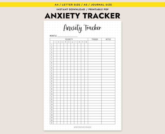 anxiety tracker printable