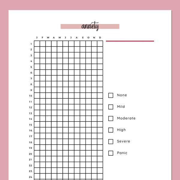 anxiety tracker printable