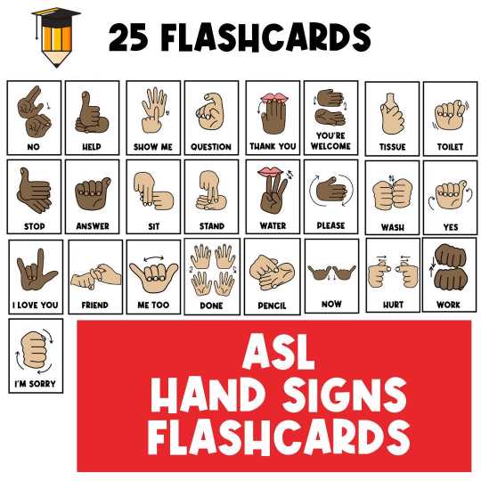 asl flash cards printable