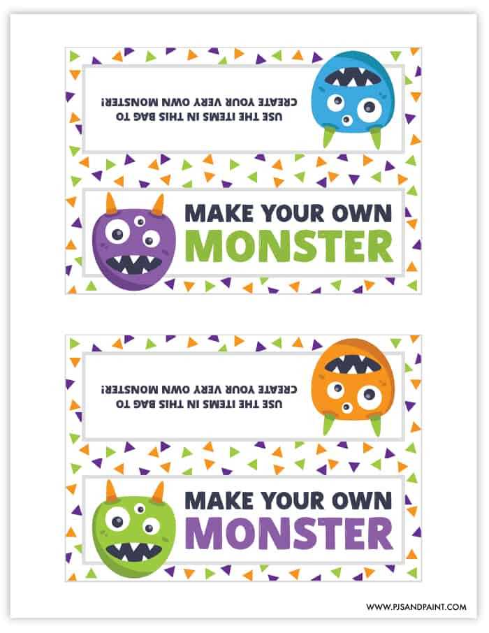 build a monster printables