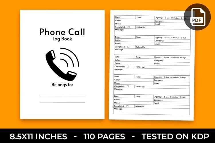 call log template printable