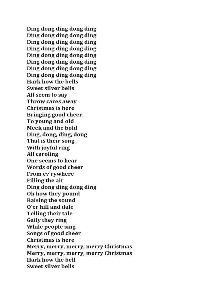 carol of the bells printable lyrics