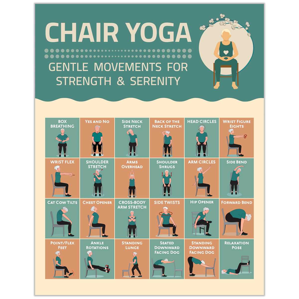 chair yoga exercises for seniors printable
