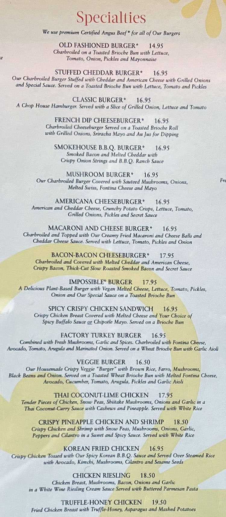 cheesecake factory printable menu