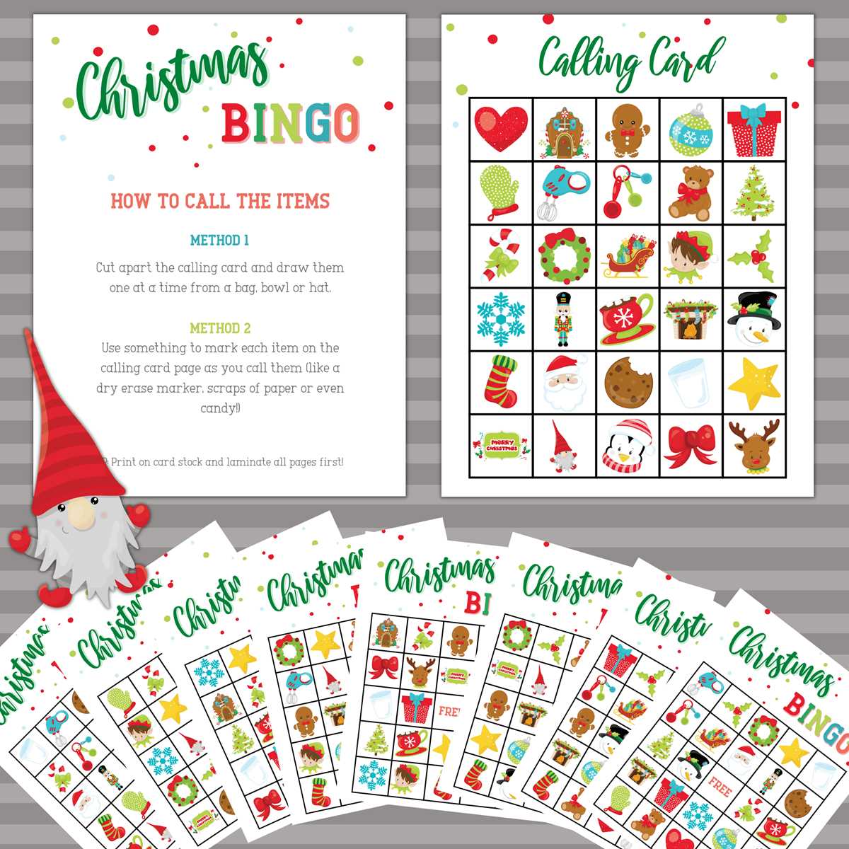 christmas bingo free printable cards