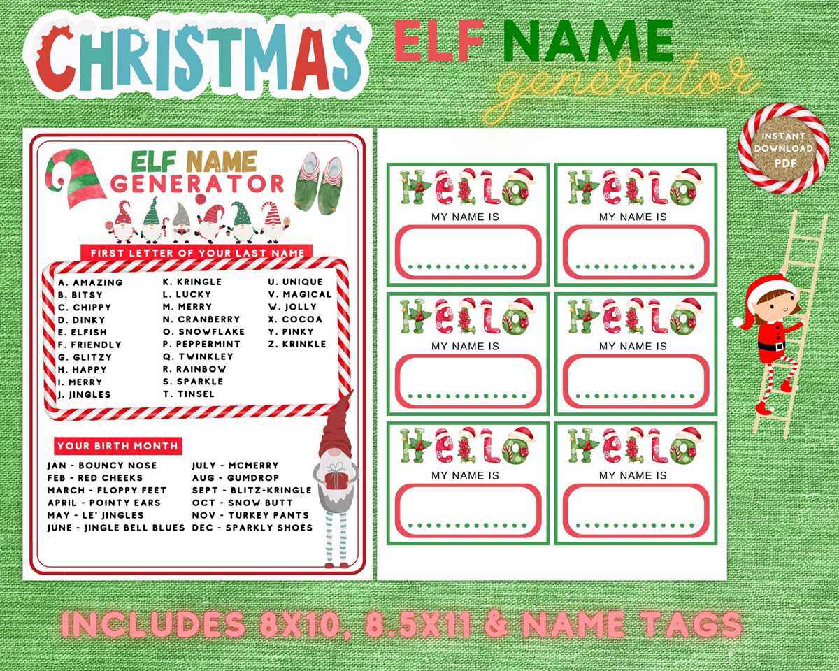 christmas elf name generator printable