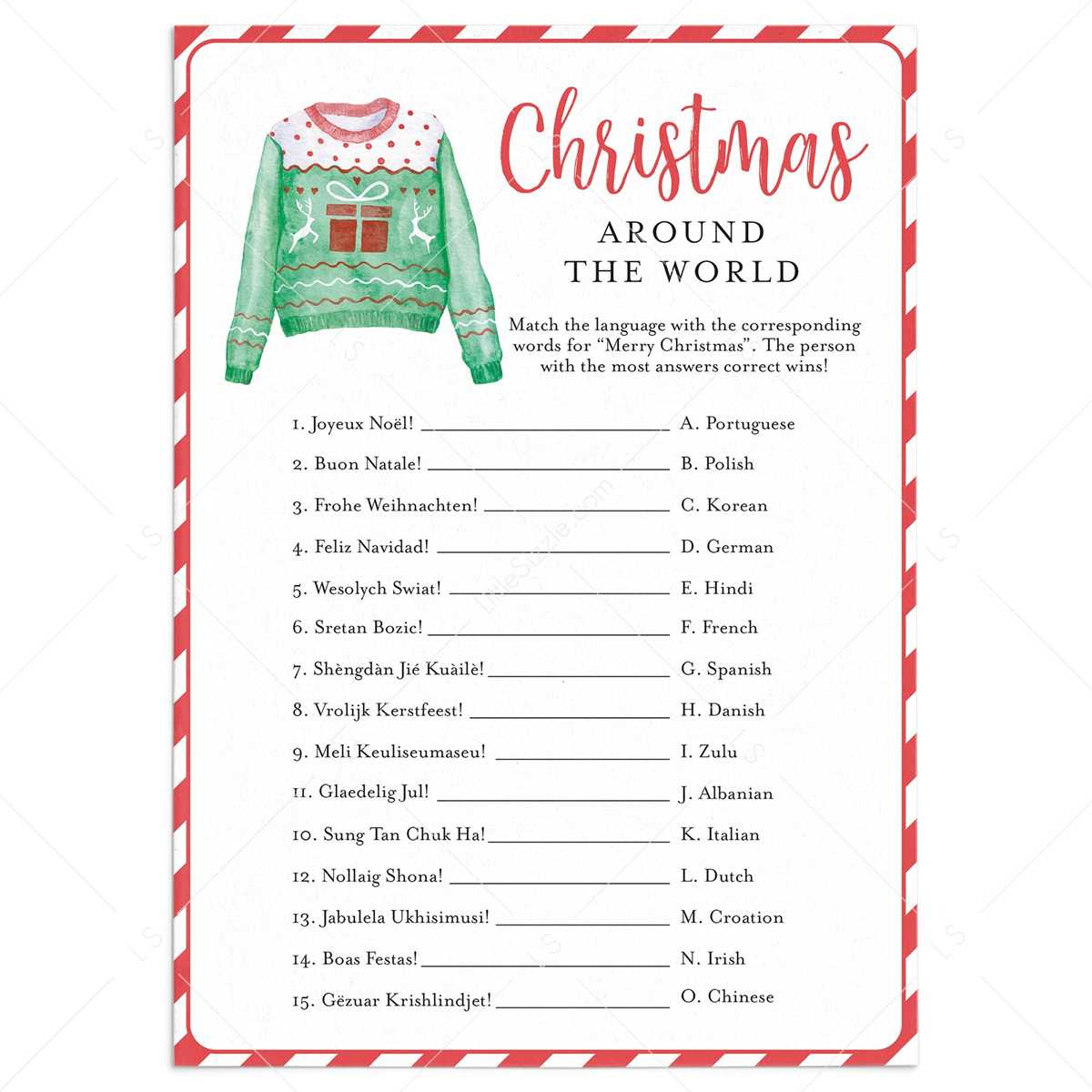 christmas games for adults printable