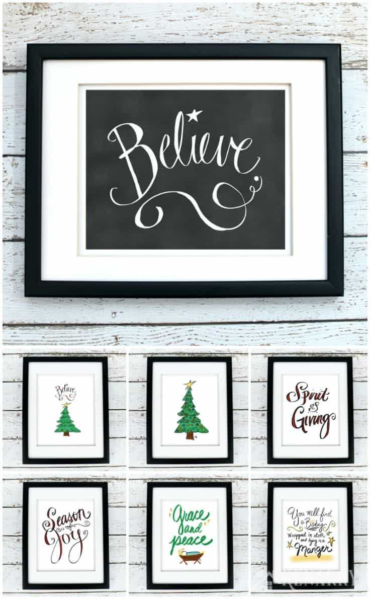 christmas printables wall art