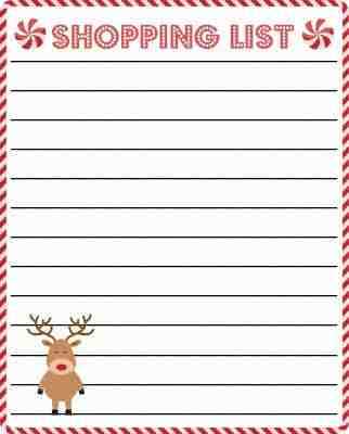christmas shopping list printable free