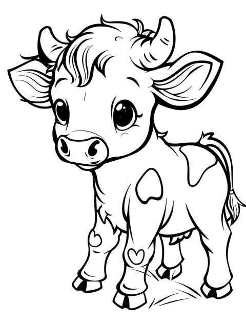 cow coloring page printable