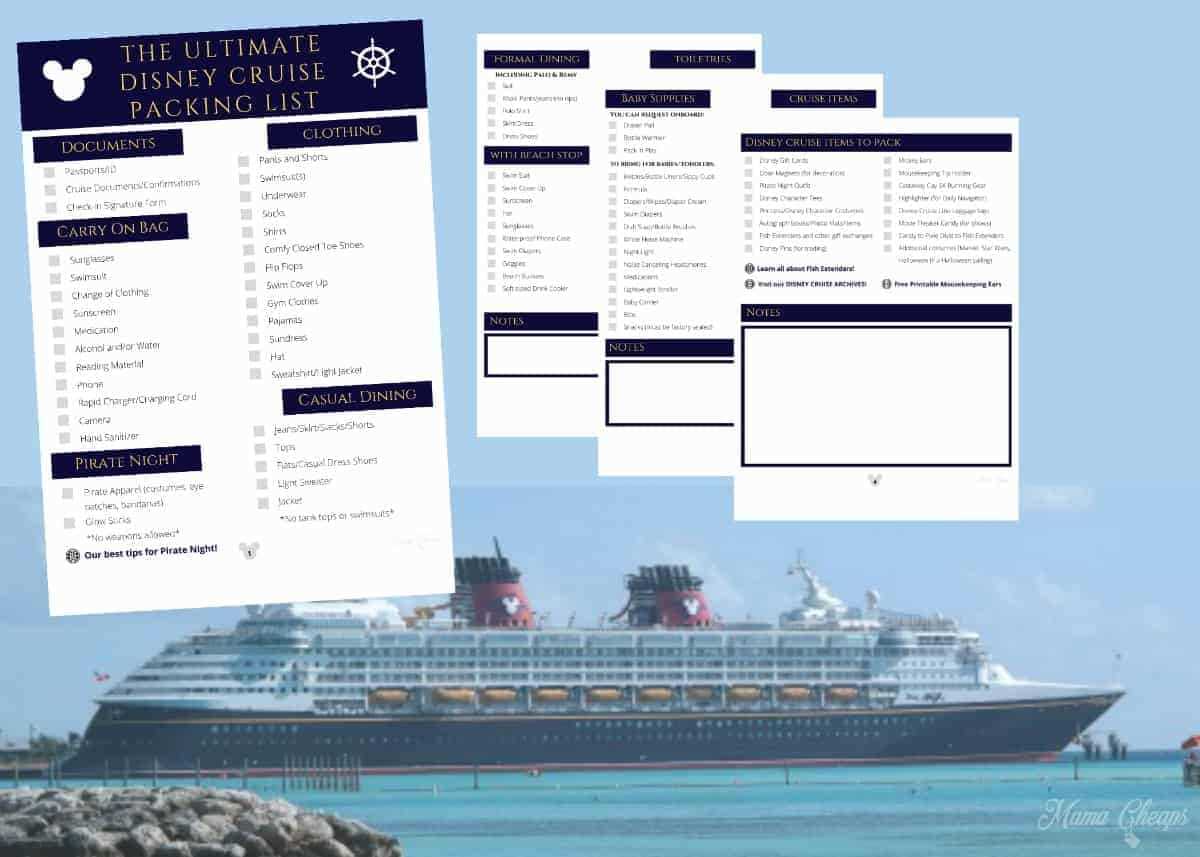 cruise packing list printable