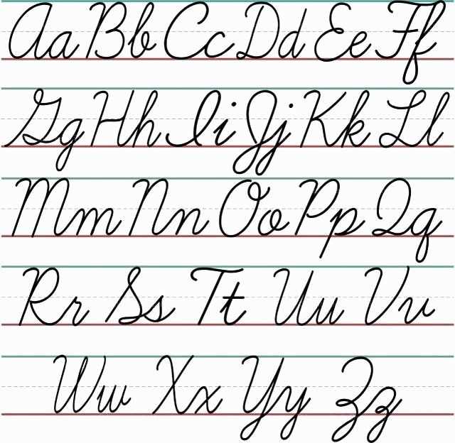 cursive letters alphabet printable