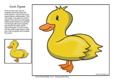 cute paper duck printable