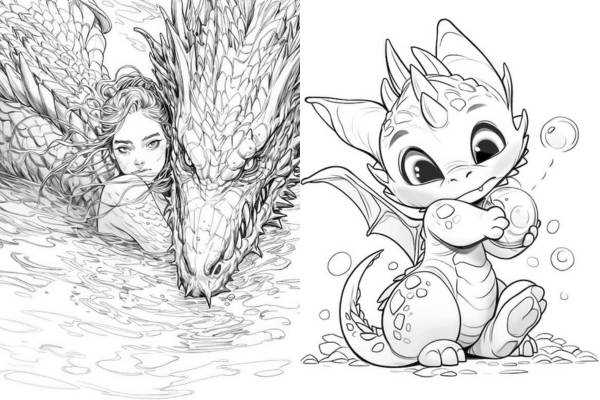 dragon coloring printable