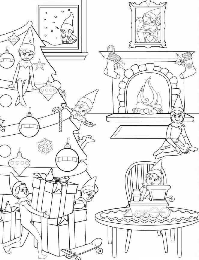 elf on the shelf printable coloring pages