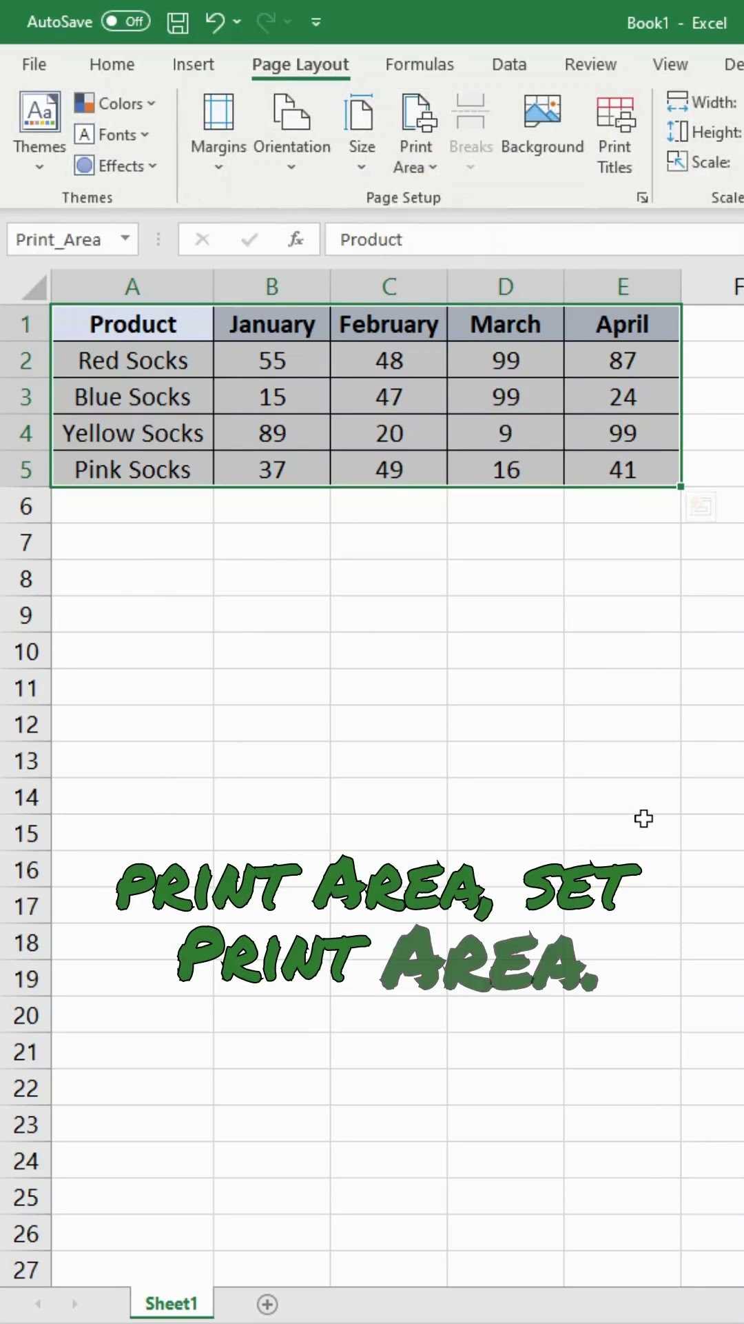 excel printable area excel printable area