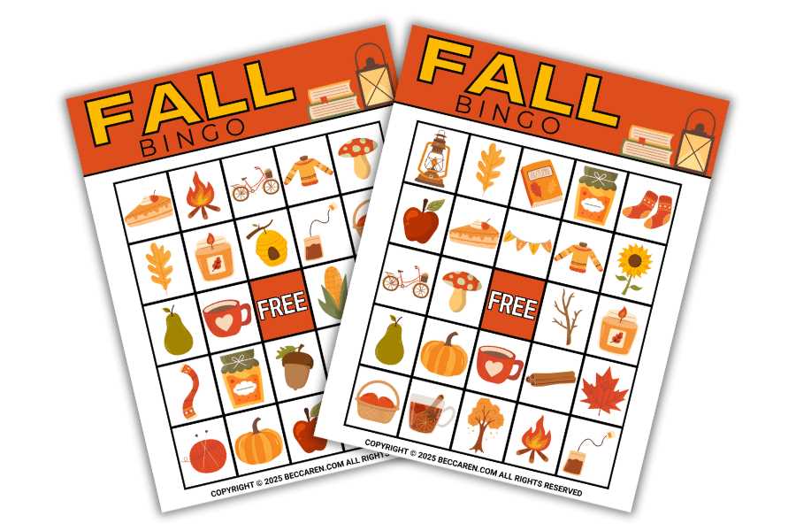 fall bingo printable