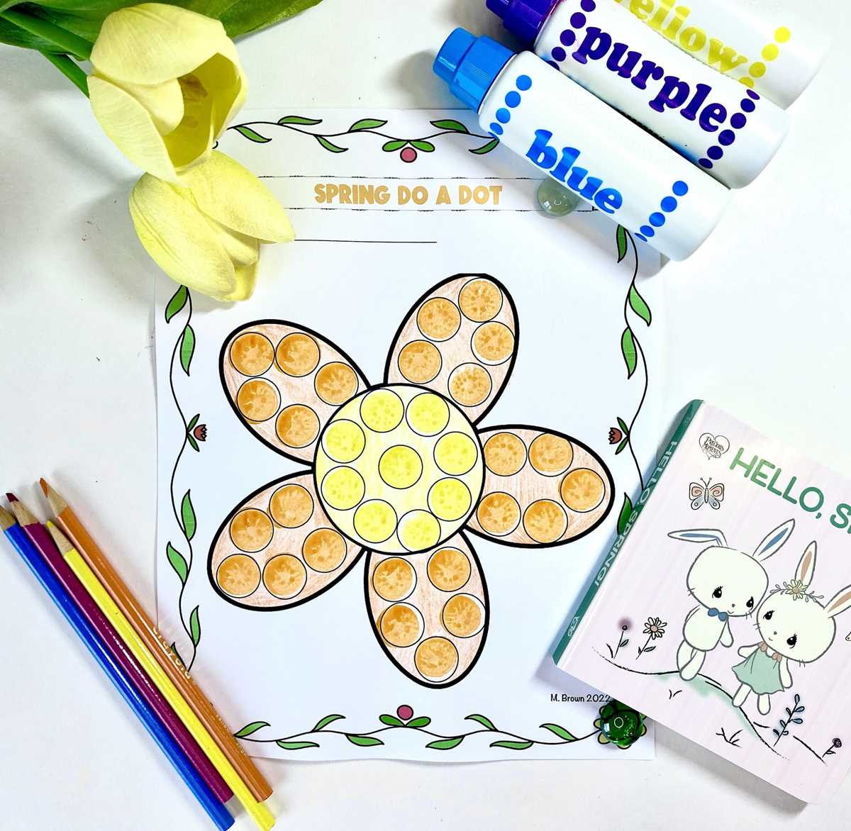 flower dot art printables