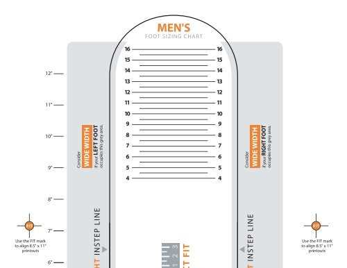 foot measurement chart printable