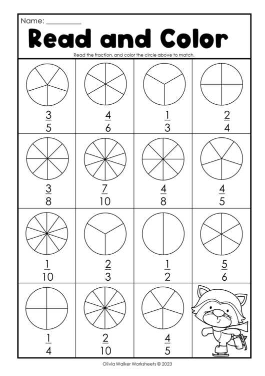 fraction printable worksheets