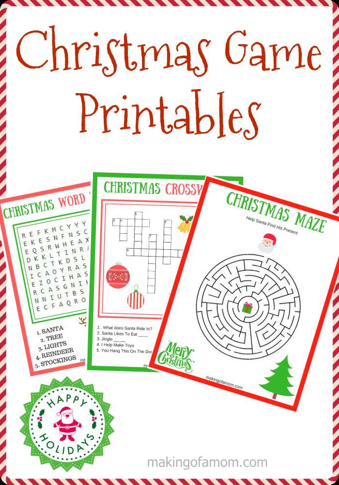 free christmas printable games