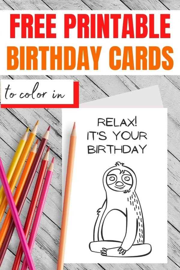 free foldable printable birthday cards to color