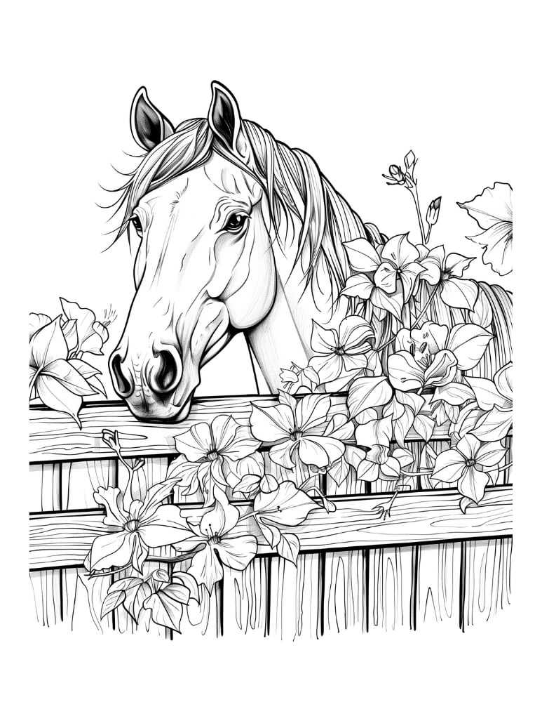 free horse coloring pages printable