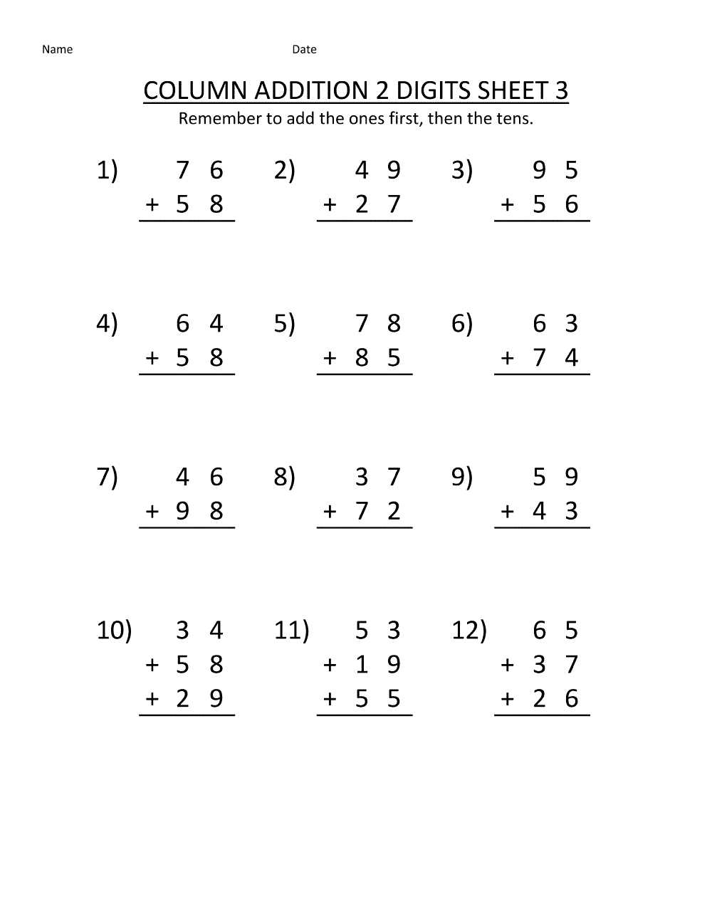 free printable 1st grade worksheets