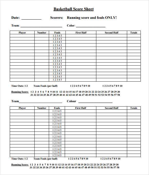 free printable basketball stat sheet