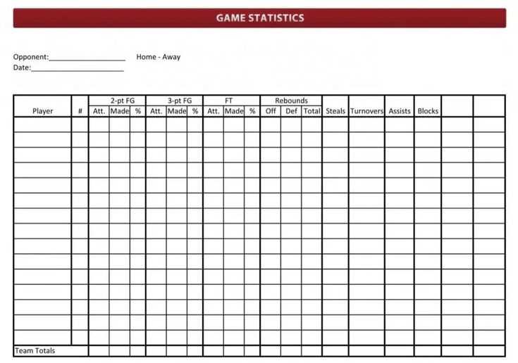 free printable basketball stat sheet