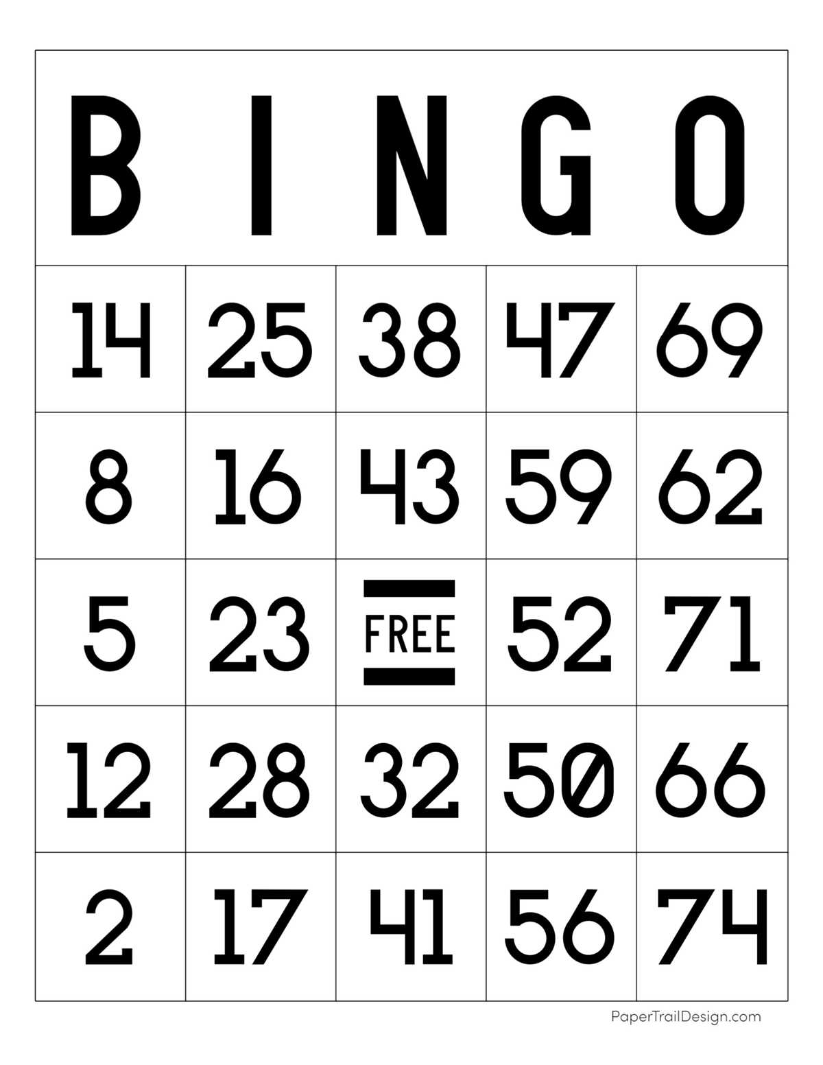 free printable bingo cards 1 75