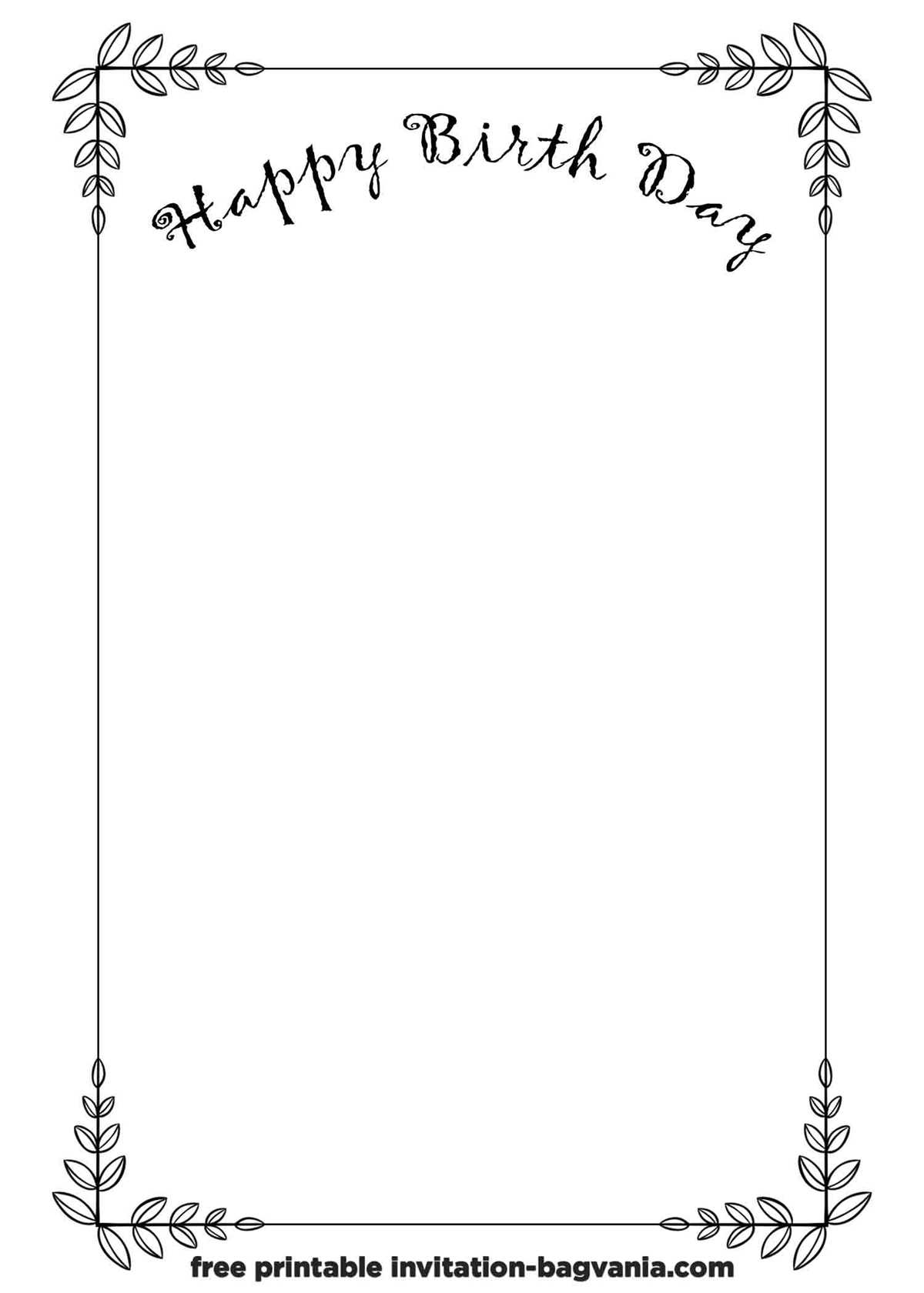 free printable black and white birthday invitation templates