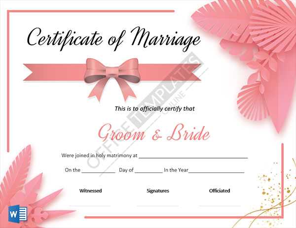 free printable blank marriage certificates