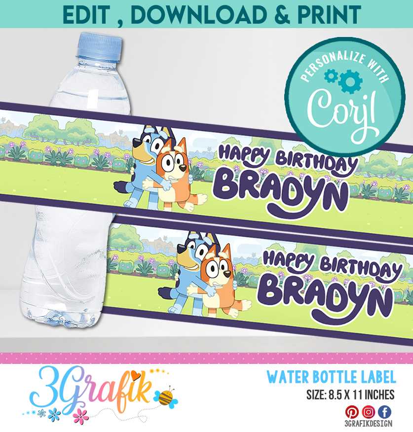free printable bluey party food labels