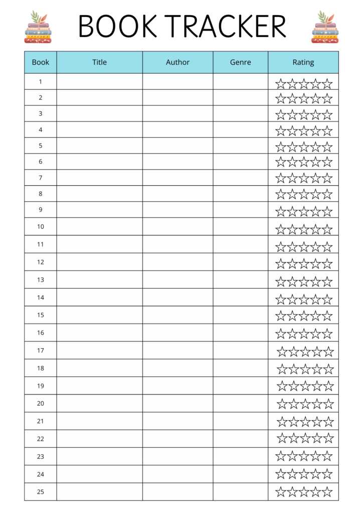 free printable book tracker
