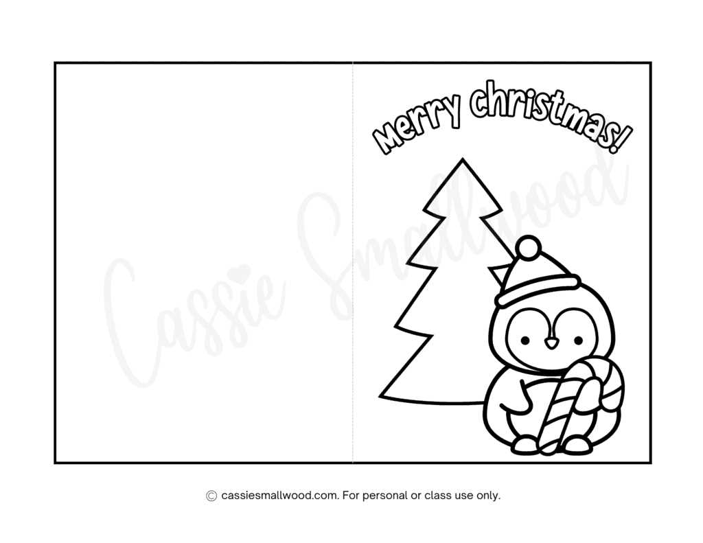 free printable christmas cards coloring pages
