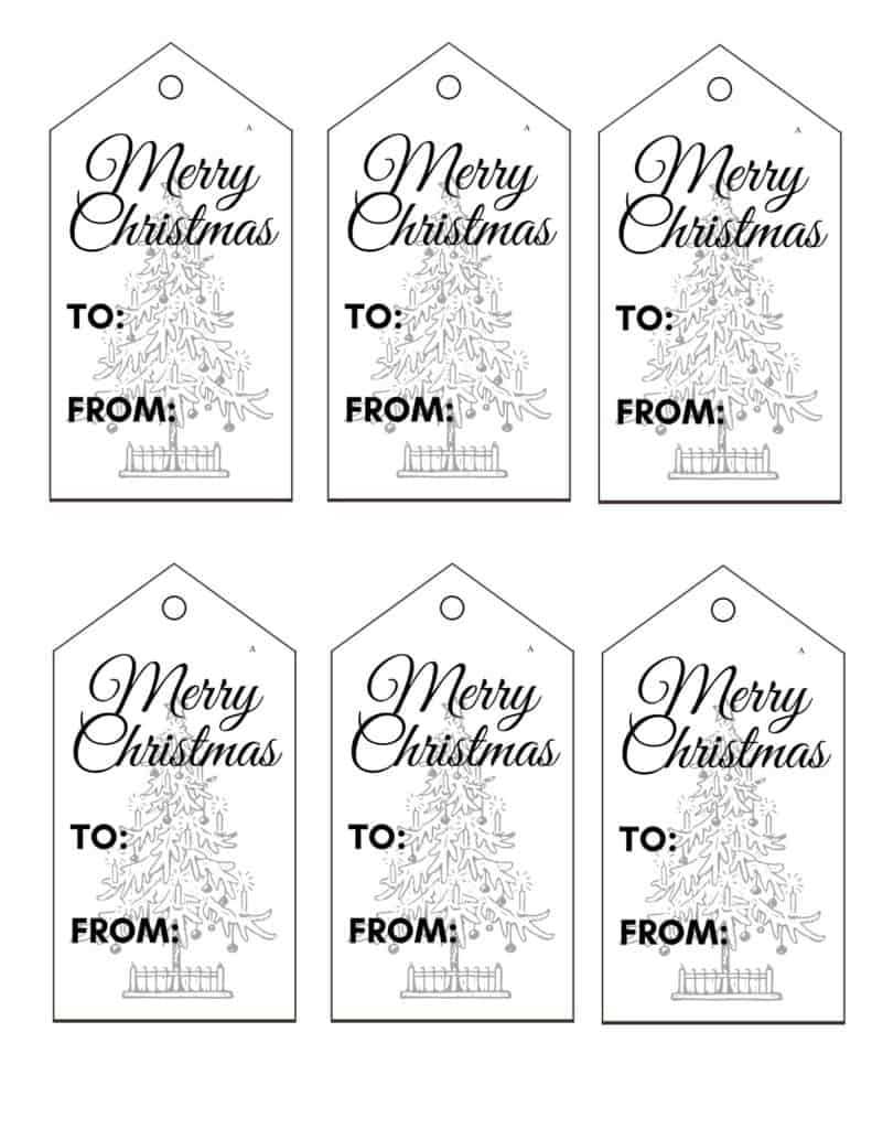 free printable christmas tags black and white