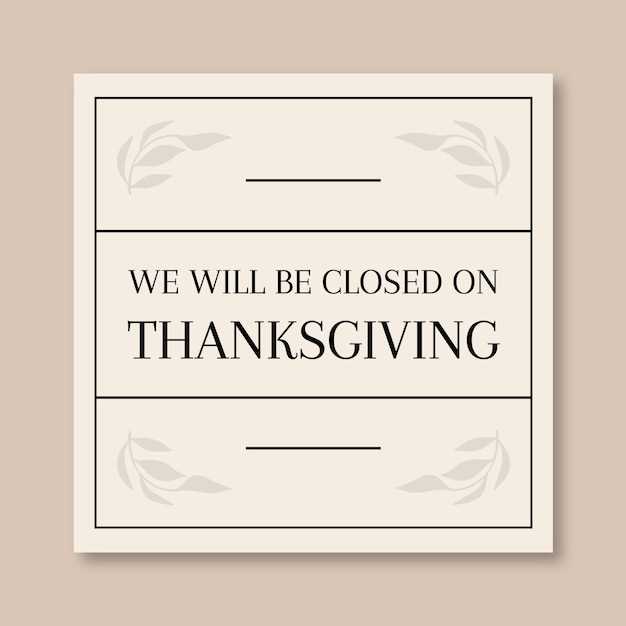 free printable closed for thanksgiving signs