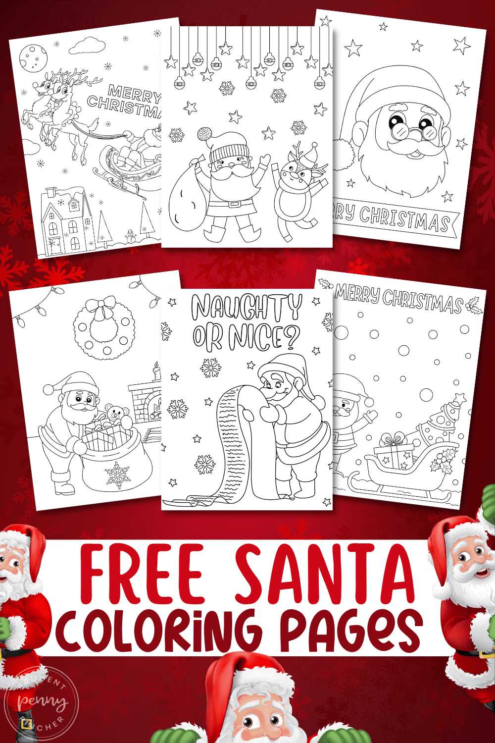 free printable coloring pages of santa claus