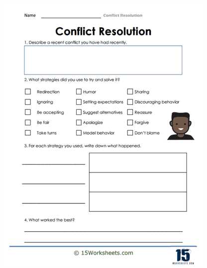 free printable conflict resolution worksheets
