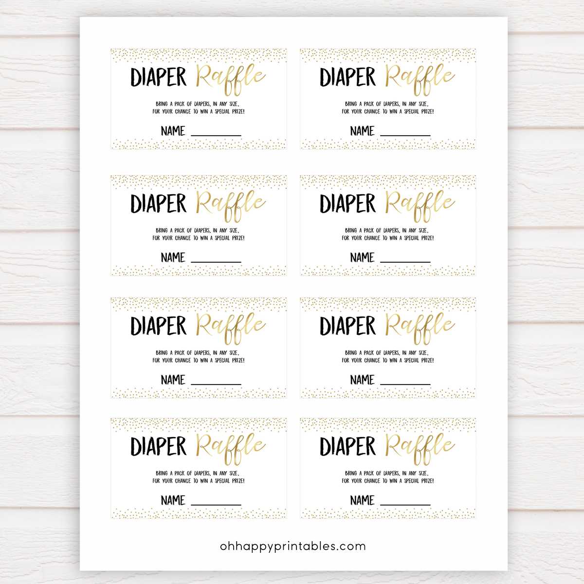 free printable diaper raffle tickets