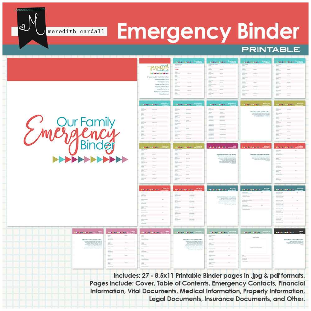 free printable emergency binder printables