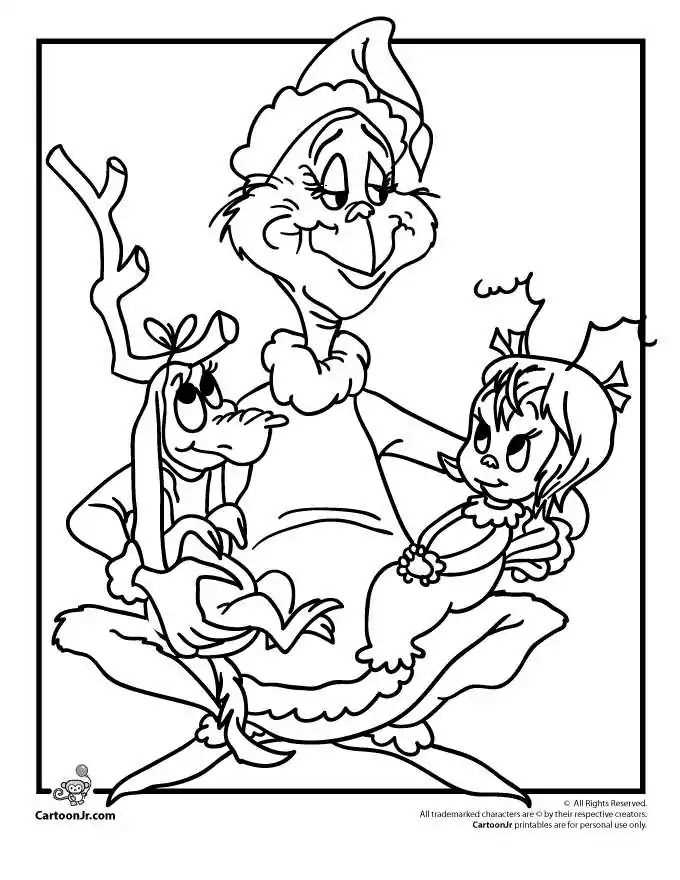 free printable grinch coloring sheets